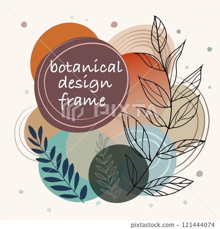 Background frame using Scandinavian-style flower illustrations 121444074