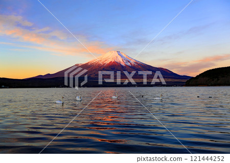 黎明時分富士山的壯麗景色 黎明時分富士山的壯麗景色 121444252