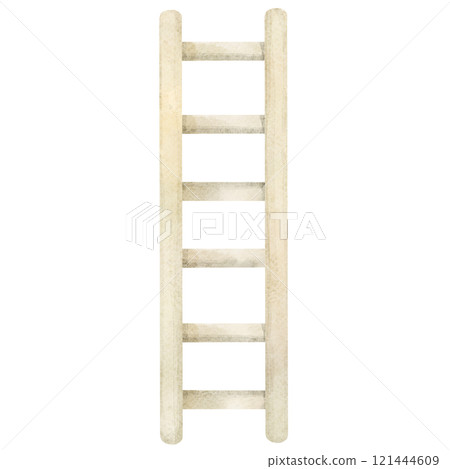 Watercolor Wooden Ladder Clipart 121444609