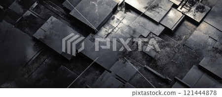 Modern design, black slate texture background 121444878
