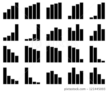 圖集黑色向量上升下降剪影 121445093