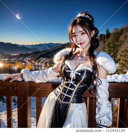 黃昏和雪景暮色 黃昏和雪景暮色 121445139