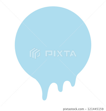 Liquid drip frame circle light blue vector simple 121445159