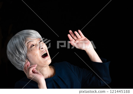 Senior women in troubled look 121445188