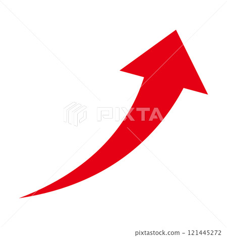 Arrow rising red single vector illustration 121445272