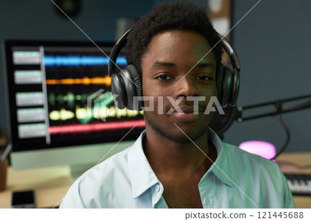 African American Musician In Studio 121445688