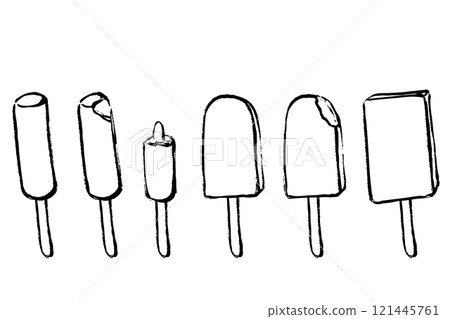 帶有畫筆描邊的冰淇淋插圖集 帶有畫筆描邊的冰淇淋插圖集 121445761