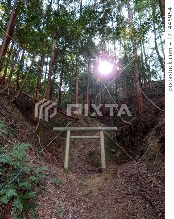 Hyuga Taisha Shrine - Torii gate for worshiping the sacred mountain Hyuga Taisha Shrine - Torii gate for worshiping the sacred mountain 121445954