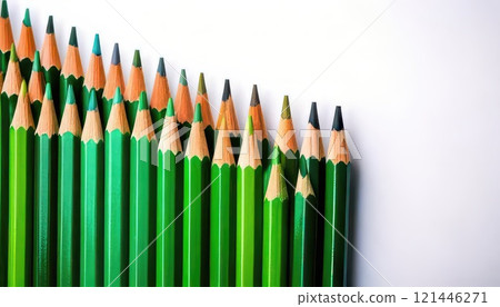 AI image: Neatly arranged colored pencils 121446271