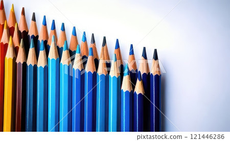 AI image: Neatly arranged colored pencils 121446286