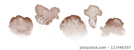 Particles of earth and dust. Brown sand texture.Top view of the cake. Vector illustration Particles of earth and dust. Brown sand texture.Top view of the cake. Vector illustration 121446397