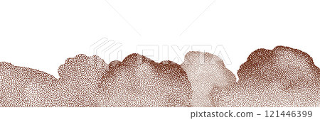 Particles of earth and dust. Brown sand texture.Top view of the cake. Vector illustration Particles of earth and dust. Brown sand texture.Top view of the cake. Vector illustration 121446399
