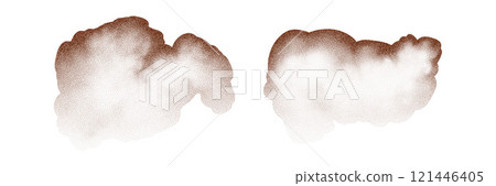 Particles of earth and dust. Brown sand texture.Top view of the cake. Vector illustration 121446405