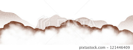 Particles of earth and dust. Brown sand texture.Top view of the cake. Vector illustration 121446409