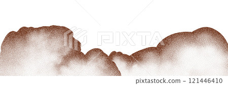 Particles of earth and dust. Brown sand texture.Top view of the cake. Vector illustration 121446410