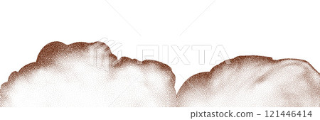 Particles of earth and dust. Brown sand texture.Top view of the cake. Vector illustration 121446414