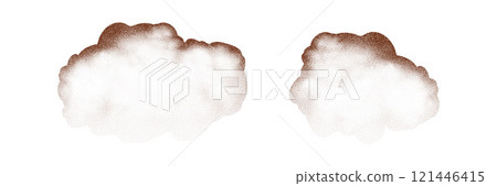 Particles of earth and dust. Brown sand texture.Top view of the cake. Vector illustration 121446415