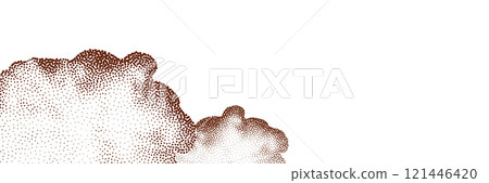 Particles of earth and dust. Brown sand texture.Top view of the cake. Vector illustration 121446420