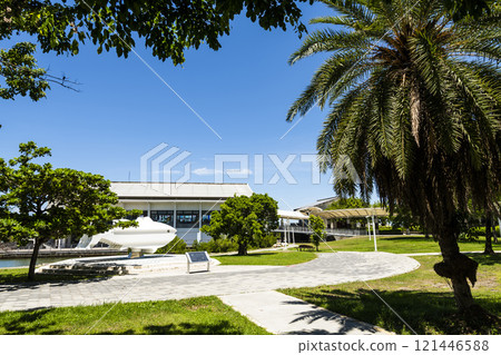 View of Dapeng Bay National Scenic Area Headquarters in Donggang of Pingtung, Taiwan. 121446588
