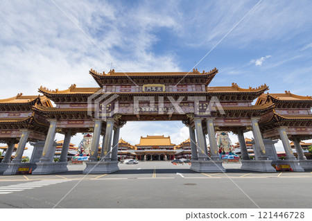 Building view of Orthodox Luermen Shengmu (Mazu) Temple in Tainan, Taiwan, one of the Taijiang National Park attractions. Building view of Orthodox Luermen Shengmu (Mazu) Temple in Tainan, Taiwan, one of the Taijiang National Park attractions. 121446728