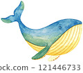 鯨魚水彩插圖 121446733