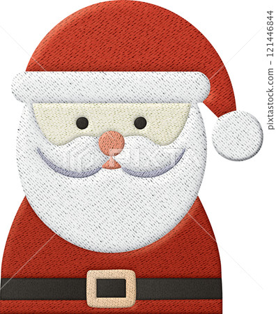 Festive embroidery of santa claus a patchwork ornament for seasonal decor Festive embroidery of santa claus a patchwork ornament for seasonal decor 121446844