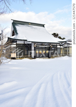 拍攝北海道八雲町大千部禦谷山東龍寺境內的冬季風景 121447570