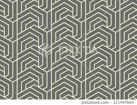 Abstract geometric pattern with stripes, lines. Seamless vector background. Gray and beige ornament. Simple lattice graphic design 121447664