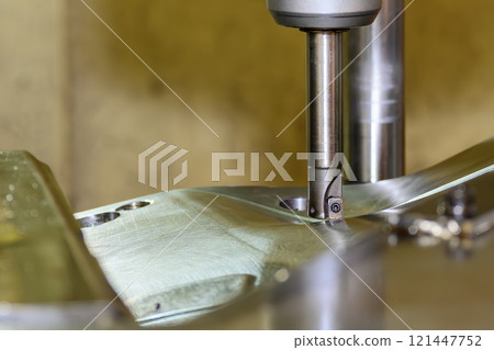 The CNC milling machine rough cutting the injection mold parts by indexable tools. The CNC milling machine rough cutting the injection mold parts by indexable tools. 121447752