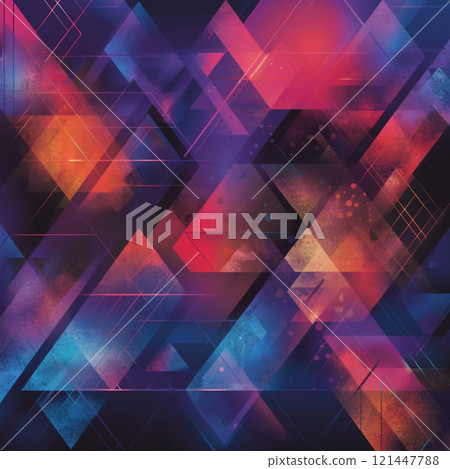 Multicolor geometric background with polygons for text. Triangle banner for lettering and design 121447788