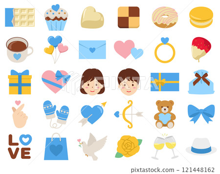White Day icon set_vector illustration 121448162