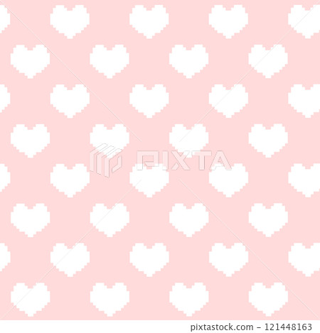 Pink pattern of dot hearts 121448163