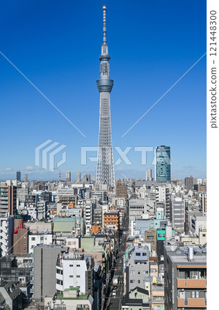 東京城市景觀與天空樹 東京城市景觀與天空樹 121448300