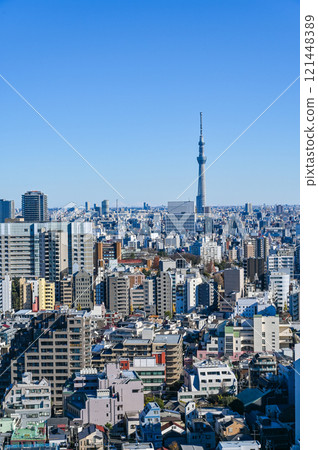 東京城市景觀與天空樹 東京城市景觀與天空樹 121448389