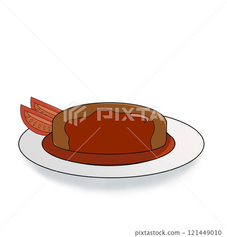 Hamburger plate illustration Hamburger plate illustration 121449010