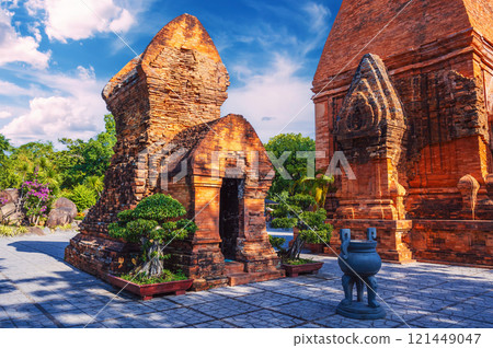 Po Nagar Cham Towers in Nha Trang in Vietnam. Ancient ruins of a Hinduism temple in Asia 121449047