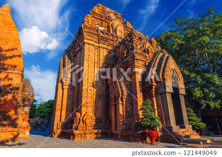 Po Nagar Cham Towers in Nha Trang in Vietnam. A famous tourist landmark with heritage ancient ruins of the Cham temple complex 121449049
