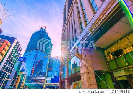 Tokyo cityscape in Japan: End of the year. Hopes for the redevelopment of Nihonbashi 1-chome = December 20, 2024 121449316