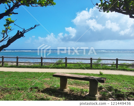 Scenery of John Manjiro Beach in Itoman, Okinawa Prefecture 121449436