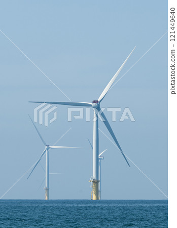 View of the Offshore wind power systems off the western coast of Taiwan. View of the Offshore wind power systems off the western coast of Taiwan. 121449640
