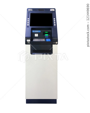 A blank black screen ATM for text input. A blank black screen ATM for text input. 121449690