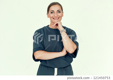 Smiling Fitness Trainer in Casual Outfit Smiling Fitness Trainer in Casual Outfit 121450753