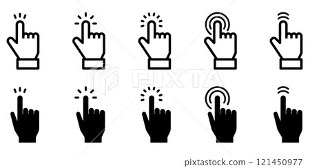 Hand icon set Hand icon set 121450977