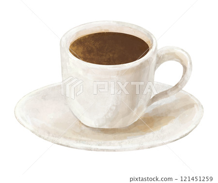 簡單的手繪杯子裡的咖啡 簡單的手繪杯子裡的咖啡 121451259