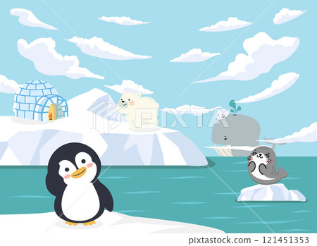 Arctic Wonderland with Animals 121451353