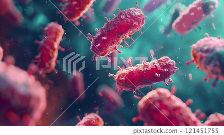 Detailed look at tuberculosis bacteria showcasing their vibrant colors and unique shapes in focus Detailed look at tuberculosis bacteria showcasing their vibrant colors and unique shapes in focus 121451755