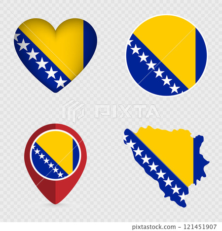 Bosnia and Herzegovina Flag Icons Pack. Vector... - Stock Illustration ...