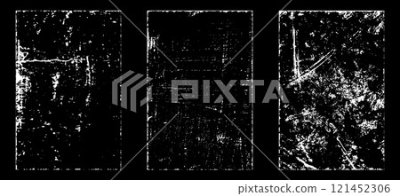 Black and white grunge. Distress overlay texture. Abstract surface dust and rough dirty wall background concept. Distress illustration simply place over object to create grunge effect. Vector EPS10. Black and white grunge. Distress overlay texture. Abstract surface dust and rough dirty wall background concept. Distress illustration simply place over object to create grunge effect. Vector EPS10. 121452306