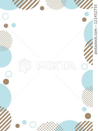 巧克力薄荷色淺藍色棕色圓點框架簡單幾何 121452735