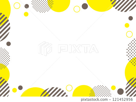 Yellow, dark brown, polka dots, frame, simple, geometric 121452956